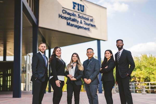 Students outside the FIU Hospitality Campus