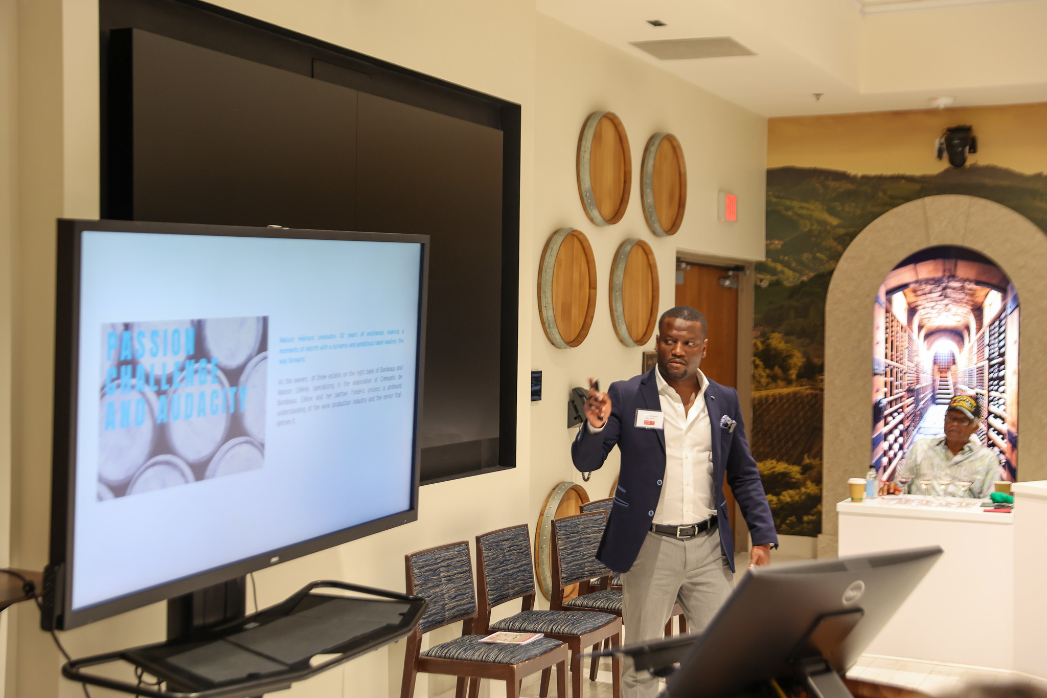 Event attendees showing the paw sign