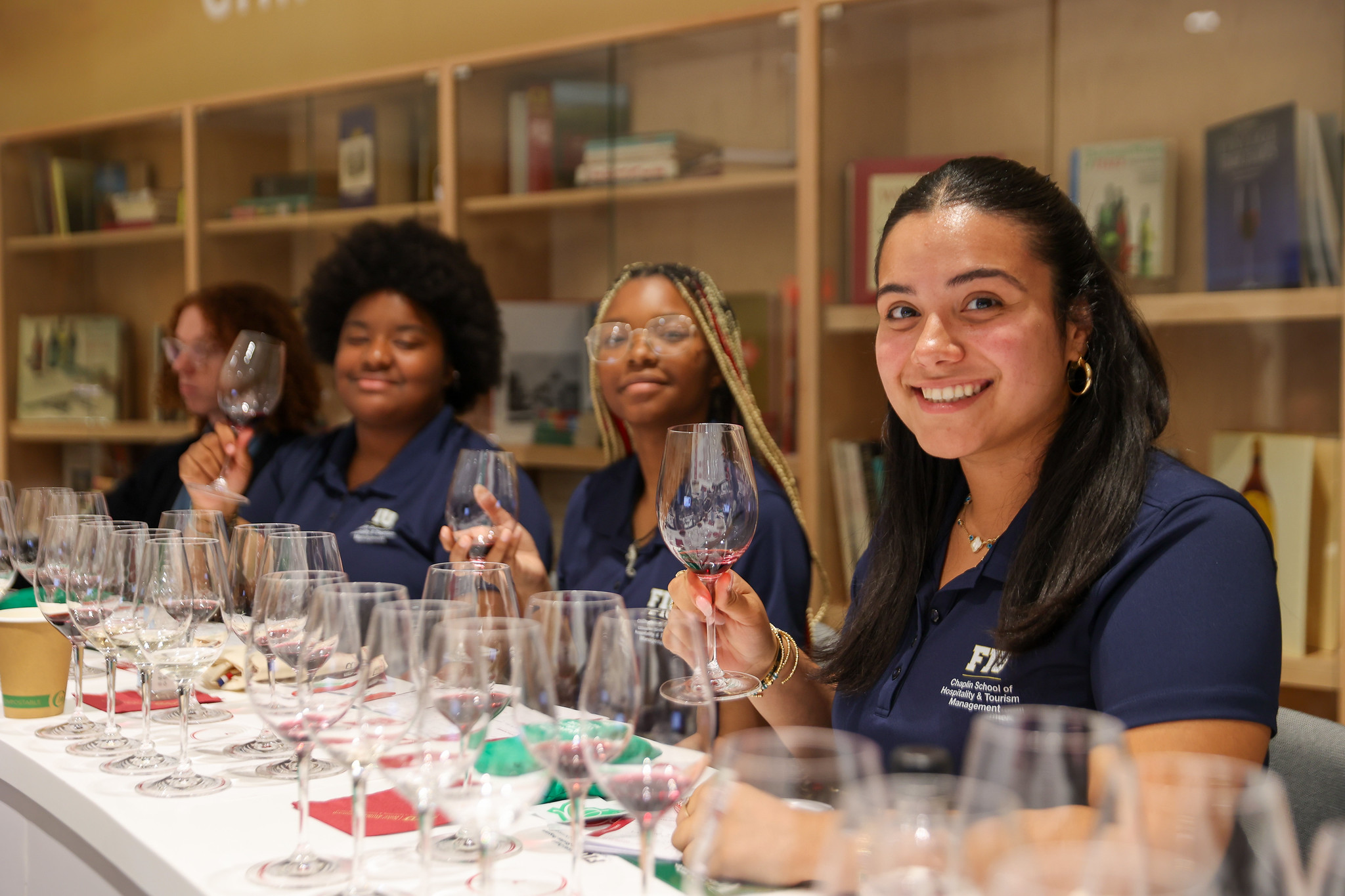 Attendees stomping on grapes